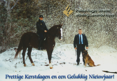 716818 'Prettige Kerstdagen en een Gelukkig Nieuwjaar!', wenskaart van de Politie Regio Utrecht afdeling Levende Have. ...